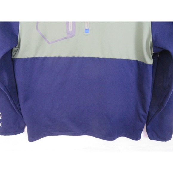 RLX Ralph Lauren Sweater Mens Large Blue Green Quarter Zip Pullover Golf Modern - Picture 3 of 10